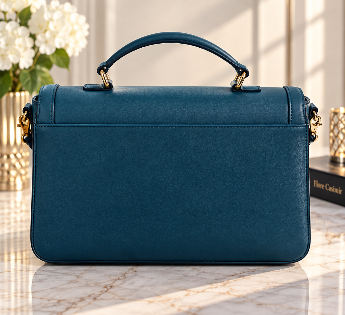 Sac à main FLORE CASIMIR cuir de veau Satiné 100% cuir