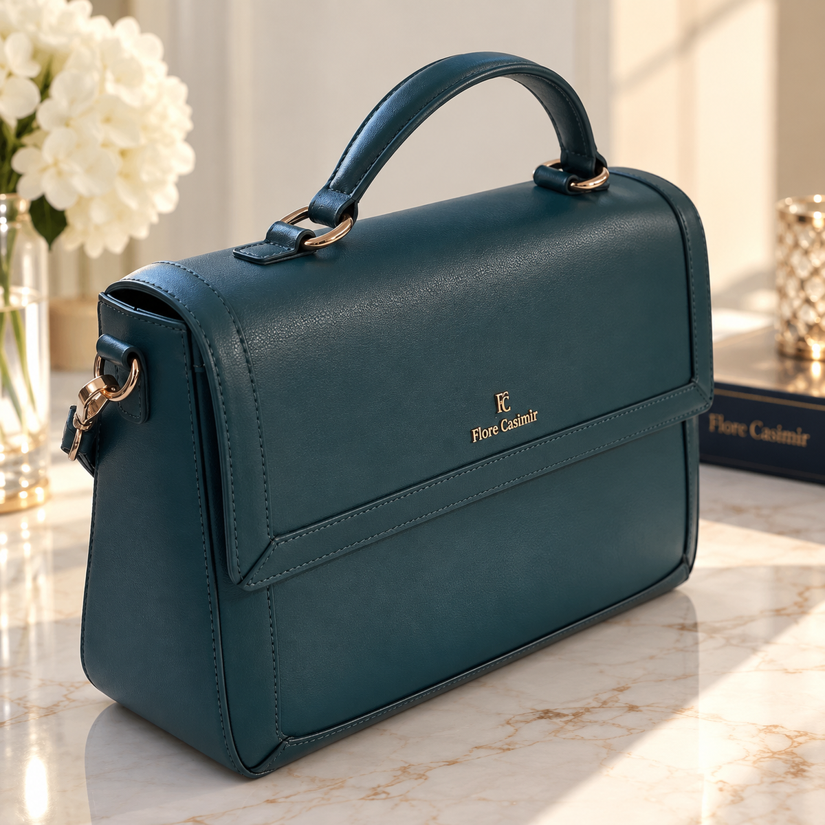 Sac à main FLORE CASIMIR cuir de veau Satiné 100% cuir