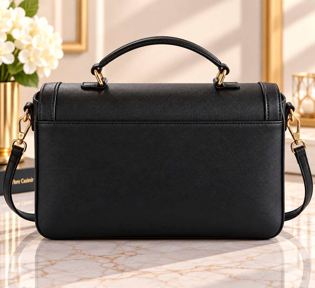 Sac à main FLORE CASIMIR cuir de veau Satiné 100% cuir