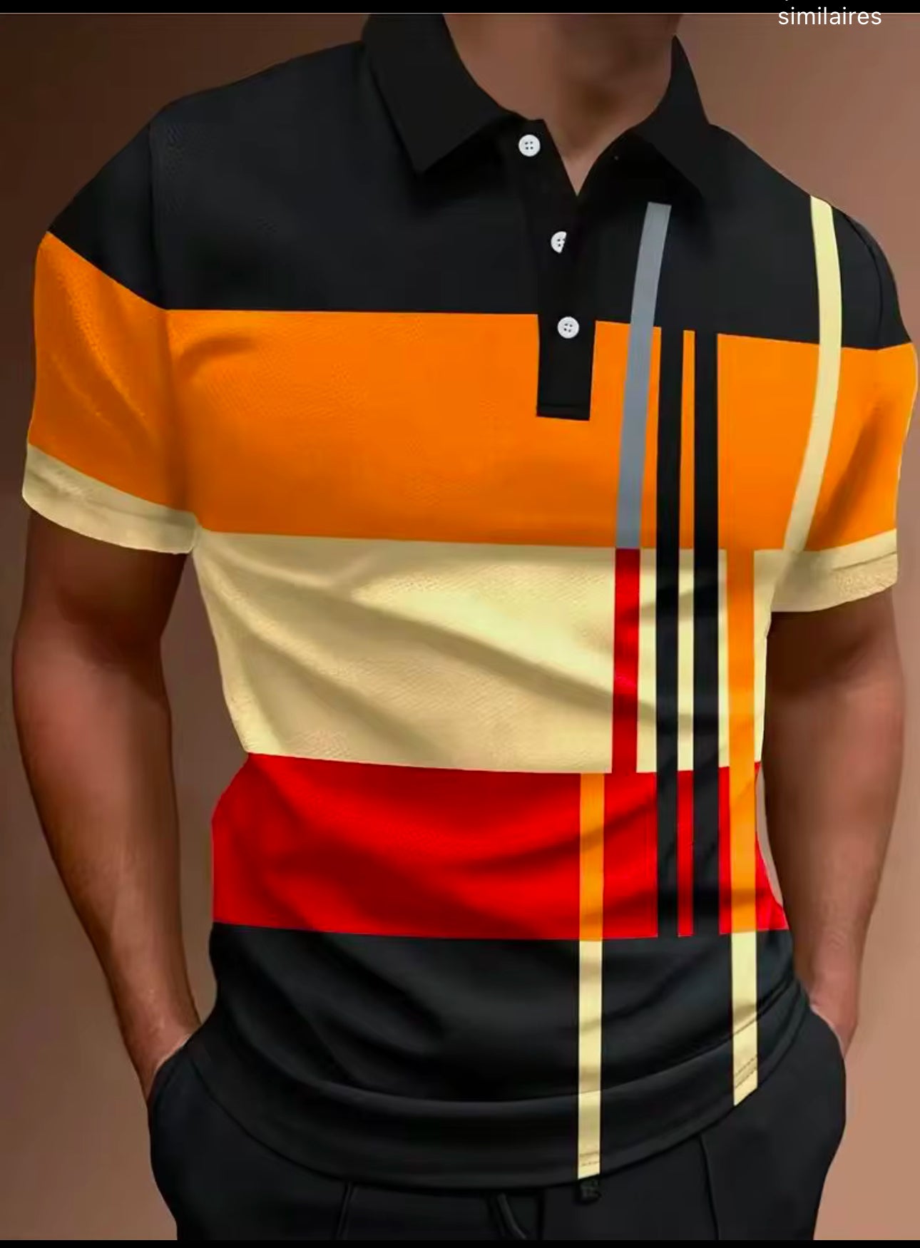 Polo Haut d'été pour hommes, style décontracté, légèrement extensible, version régulière, chemise de golf d'été polo pour homme