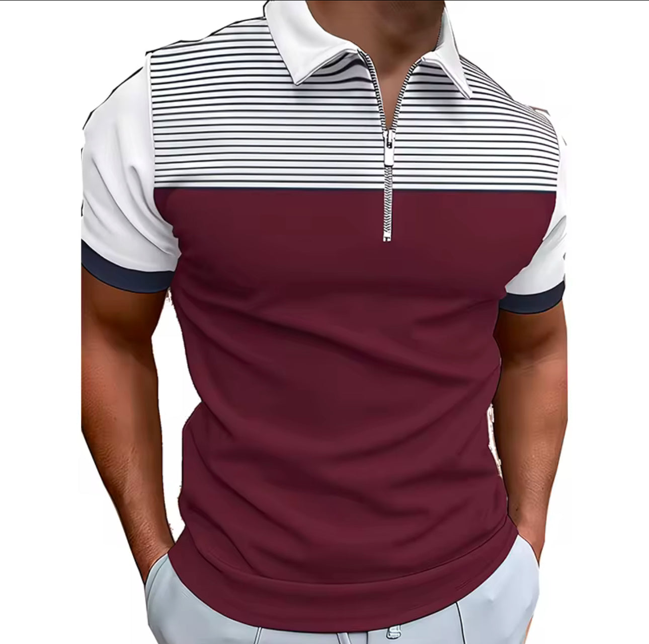 Polo grande taille couleur unie manches courtes -Collection MAM