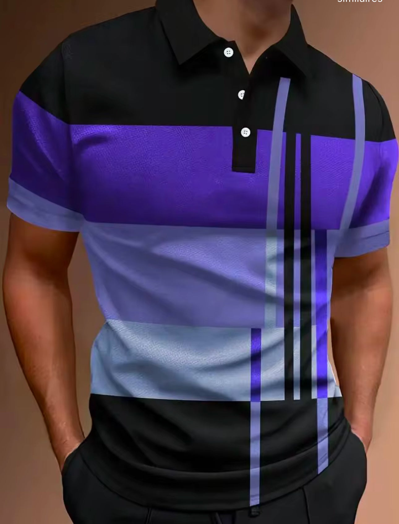 Polo Haut d'été pour hommes, style décontracté, légèrement extensible, version régulière, chemise de golf d'été polo pour homme