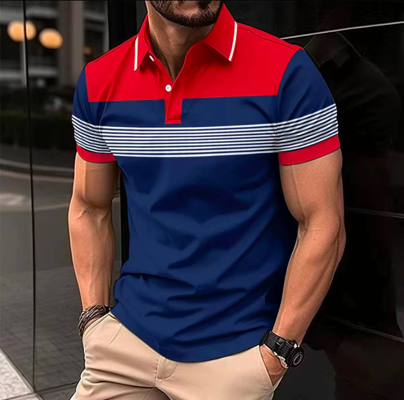 Polo  rayé Hotsale 2024,Polo T-shirt à manches courtes pour hommes