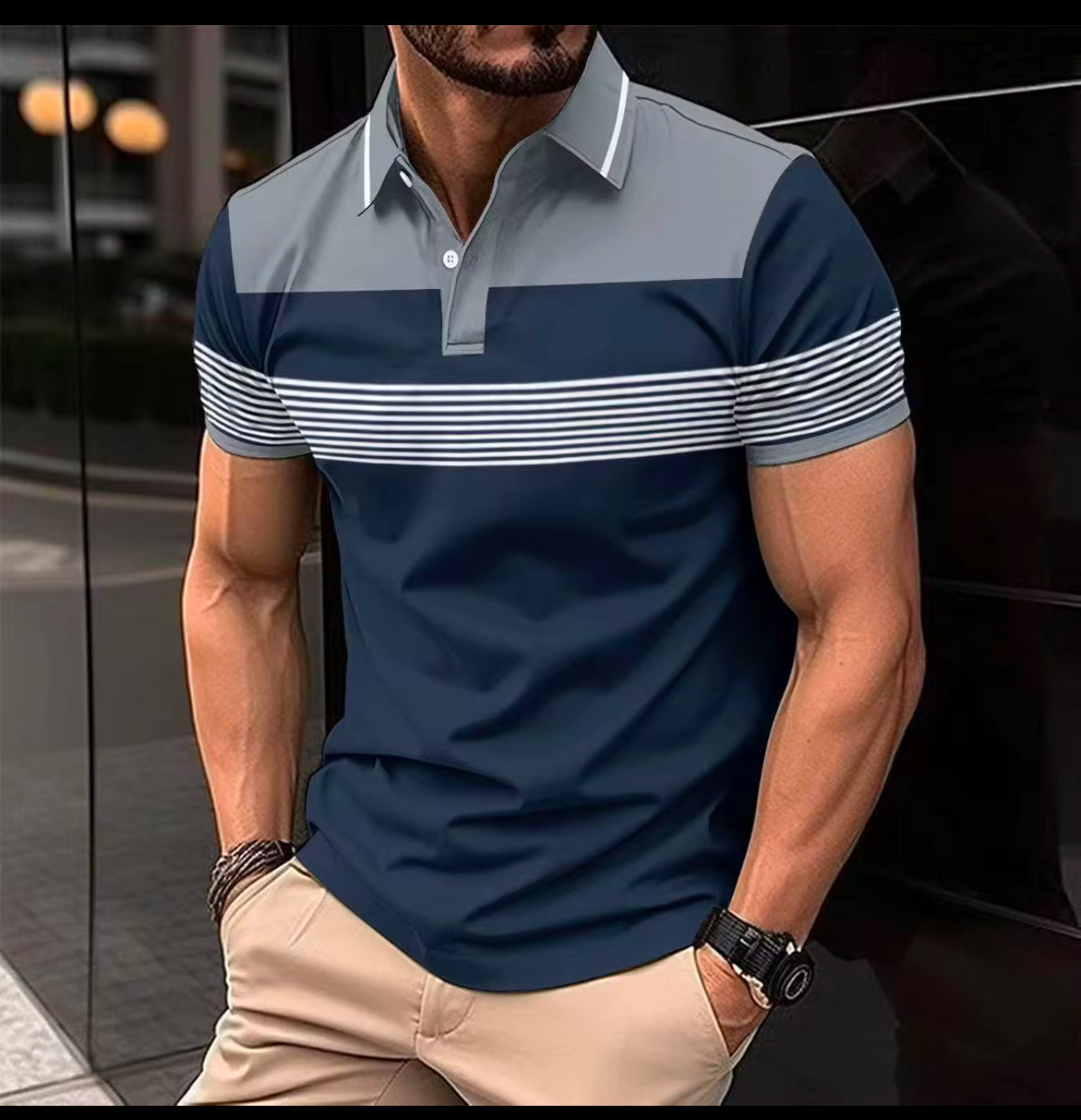 Polo  rayé Hotsale 2024,Polo T-shirt à manches courtes pour hommes