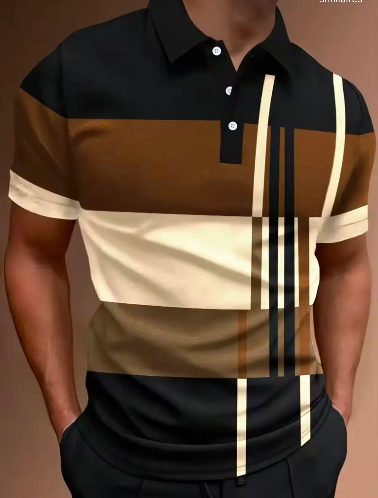 Polo Haut d'été pour hommes, style décontracté, légèrement extensible, version régulière, chemise de golf d'été polo pour homme