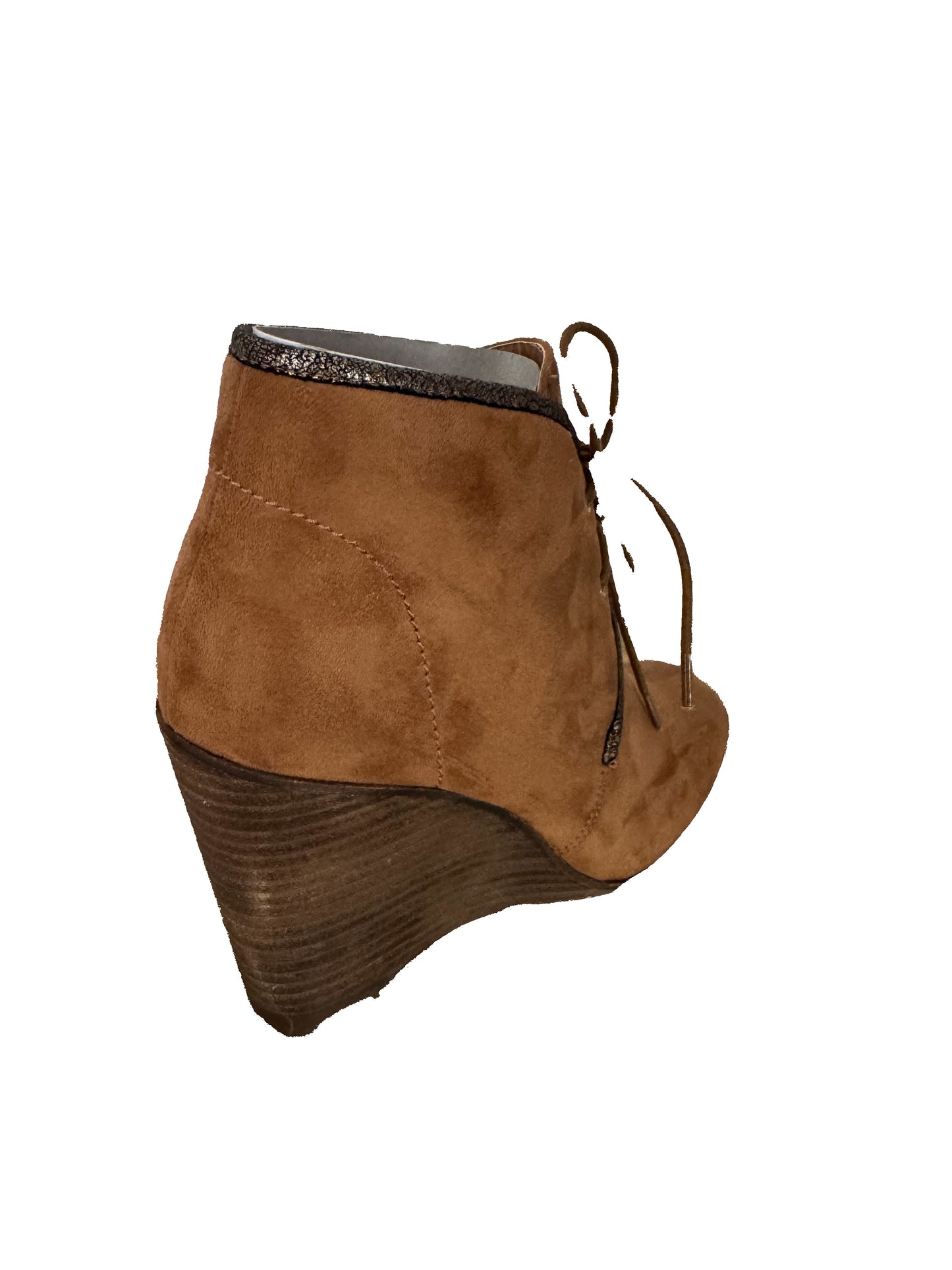 Botte en daim marron avec talon compensé,Bottes printemps pour femme- colection MAM